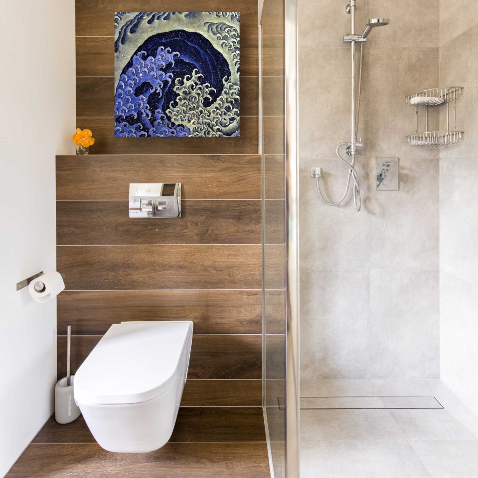 'Feminine Waves (Menami)' by Katsushika Hokusai Canvas Wall Art,18 x 18