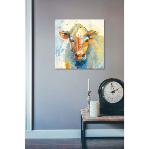 Image of 'Happy Cows II' by Albena Hristova, Canvas Wall Art,18 x 18