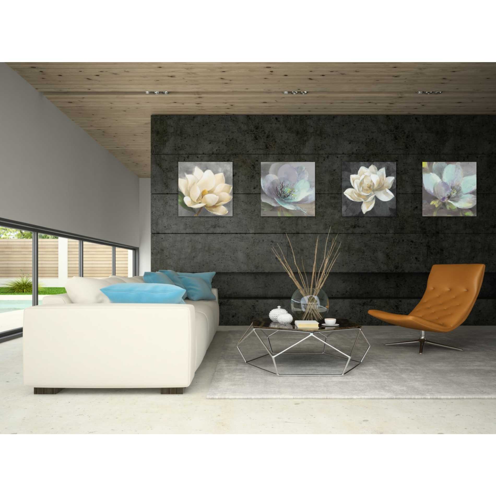 'Majestic Magnolia Neutral Sq' by Albena Hristova, Canvas Wall Art,18 x 18