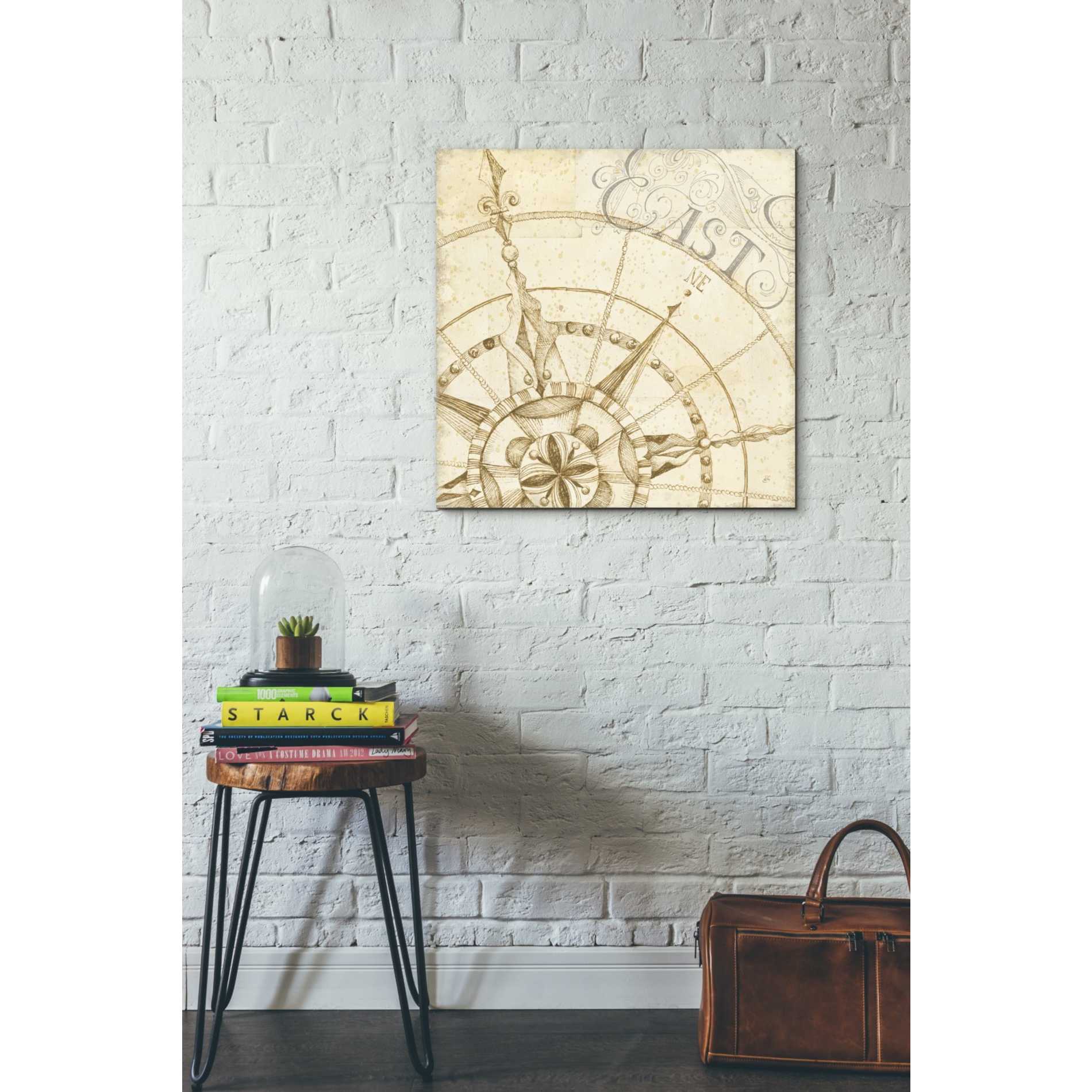 'Coast to Coast Sepia III' by Daphne Brissonet, Canvas Wall Art,18 x 18