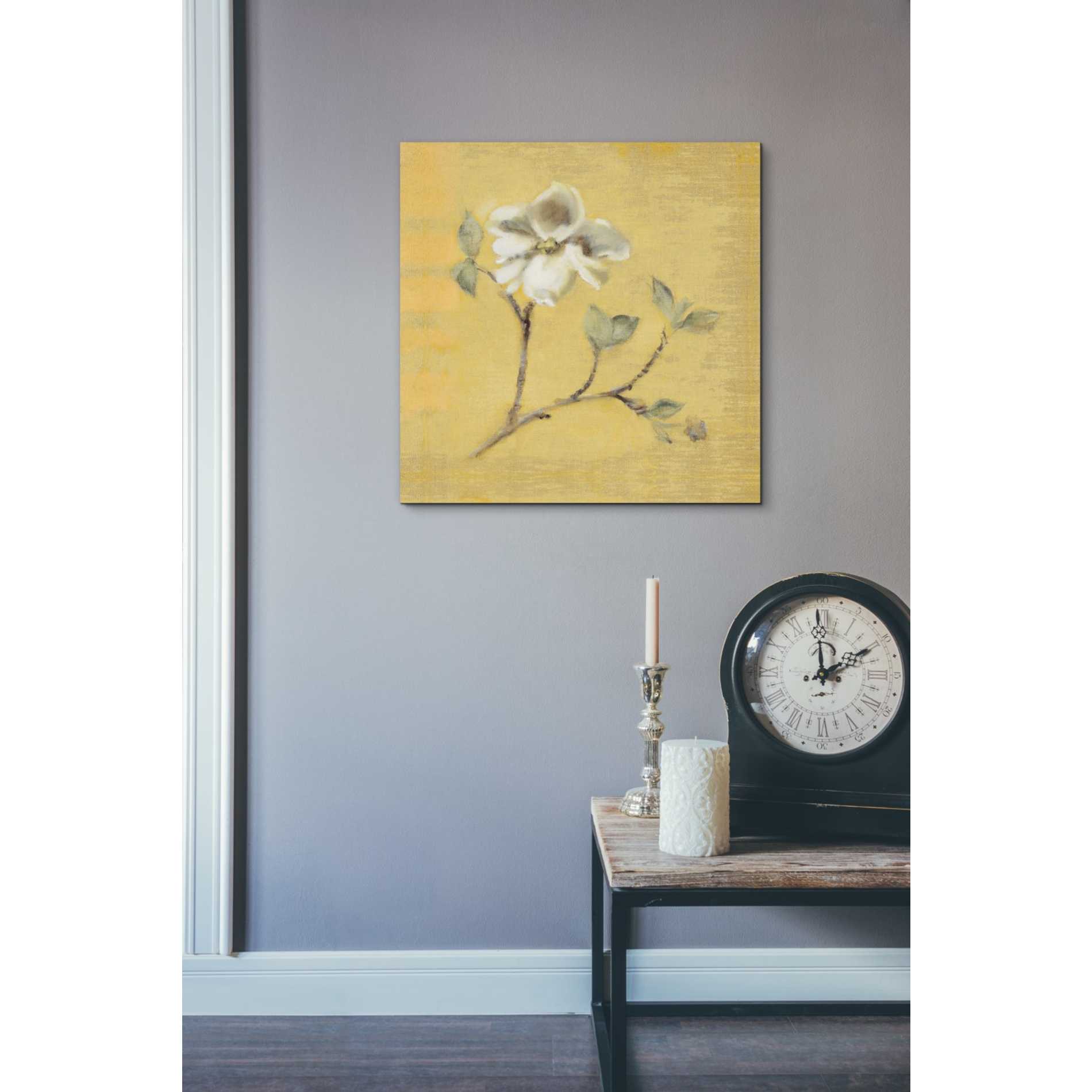 'Dogwood Blossom on Gold' by Cheri Blum, Canvas Wall Art,18 x 18