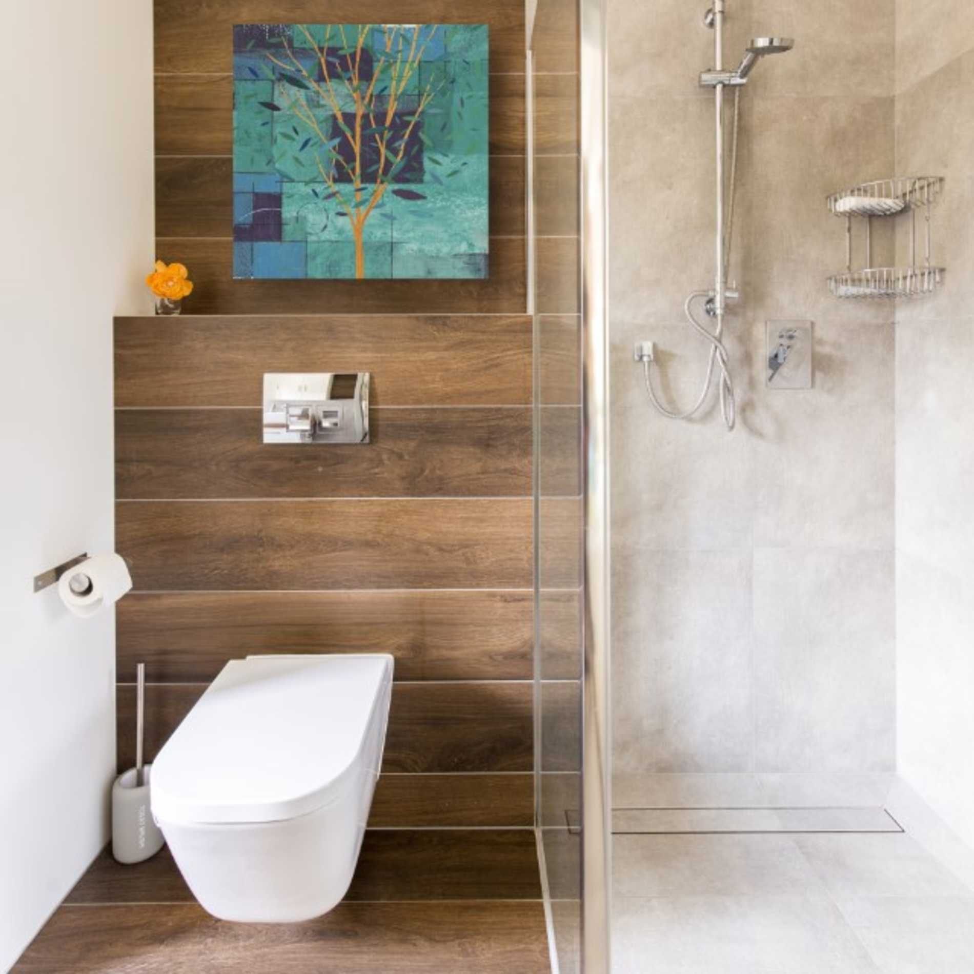 'Watercolor Forest V Peacock' by Veronique Charron, Canvas Wall Art,18 x 18