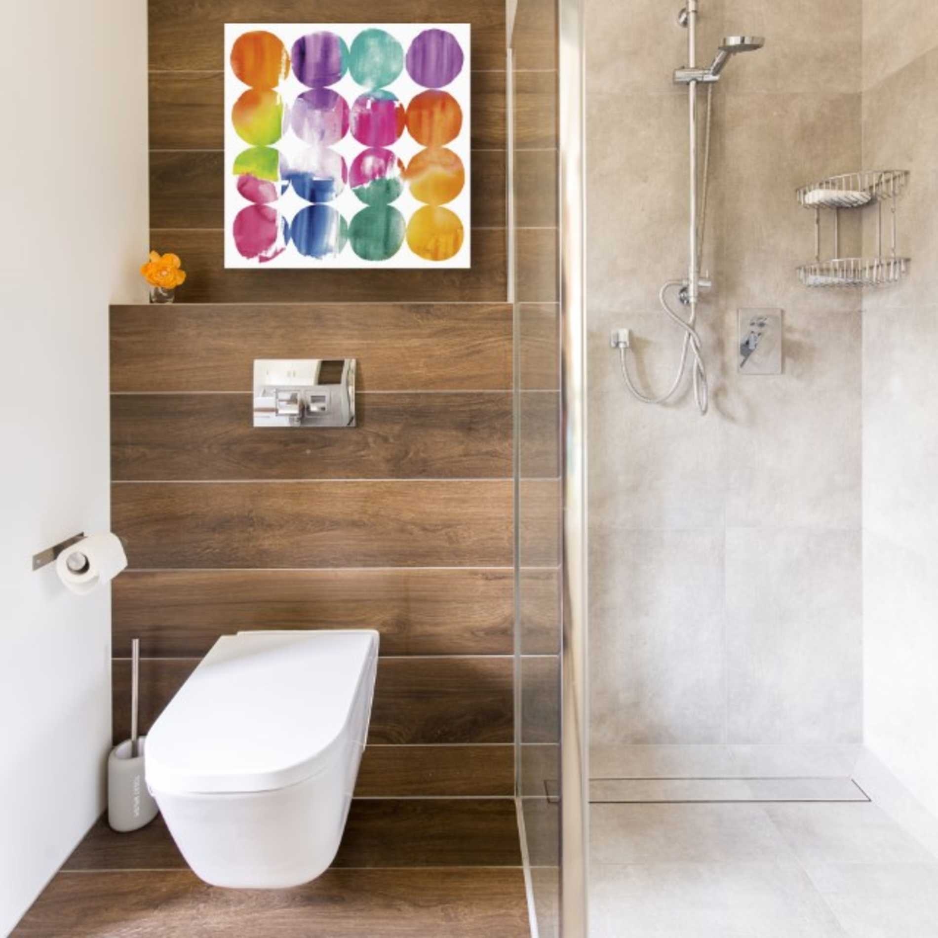 'Spring Dots Crop with White Border' by Elyse DeNeige, Canvas Wall Art,18 x 18