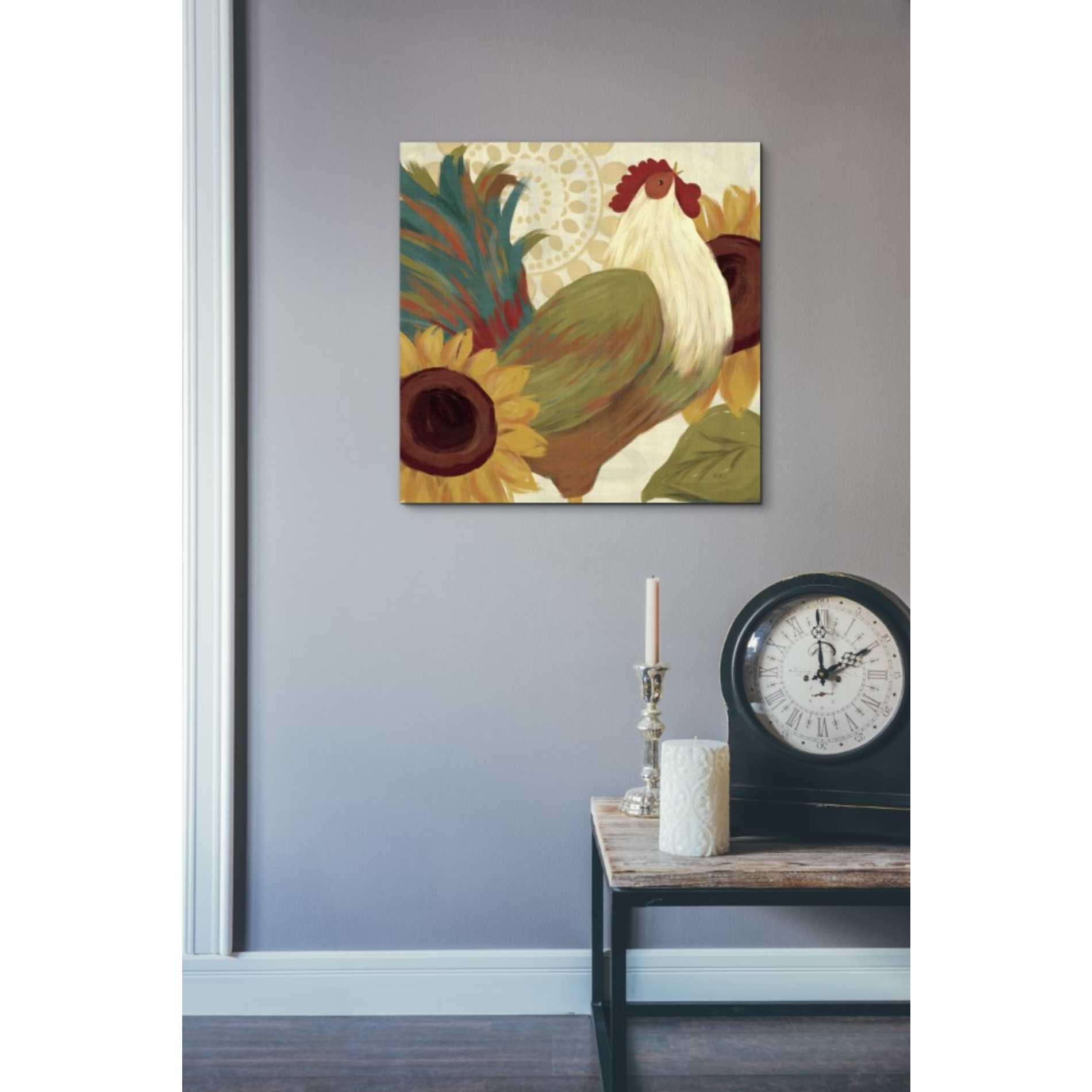 'Spice Roosters I' by Veronique Charron, Canvas Wall Art,18 x 18