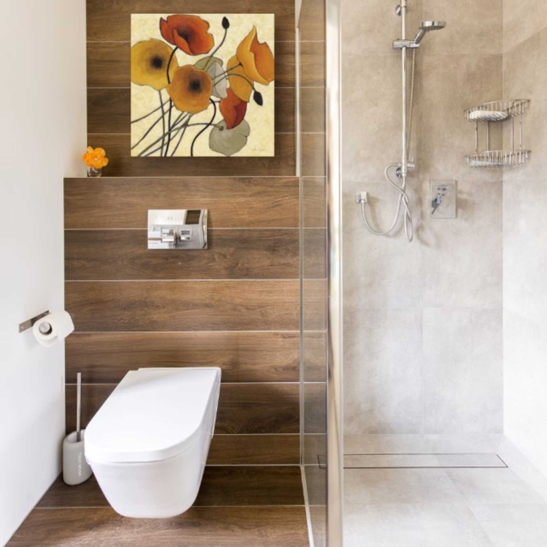 'Pumpkin Poppies II' by Shirley Novak, Canvas Wall Art,18 x 18