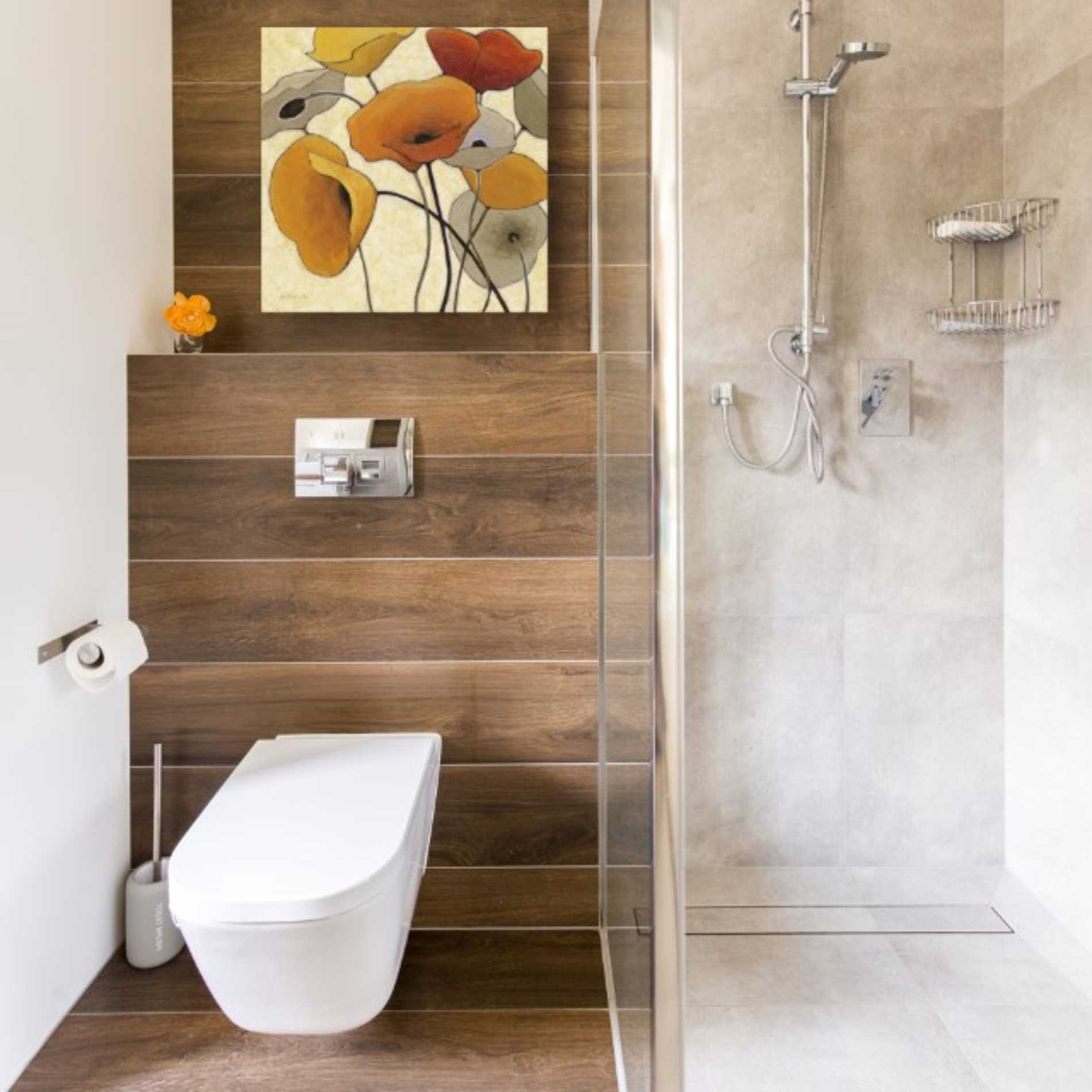 'Pumpkin Poppies III' by Shirley Novak, Canvas Wall Art,18 x 18