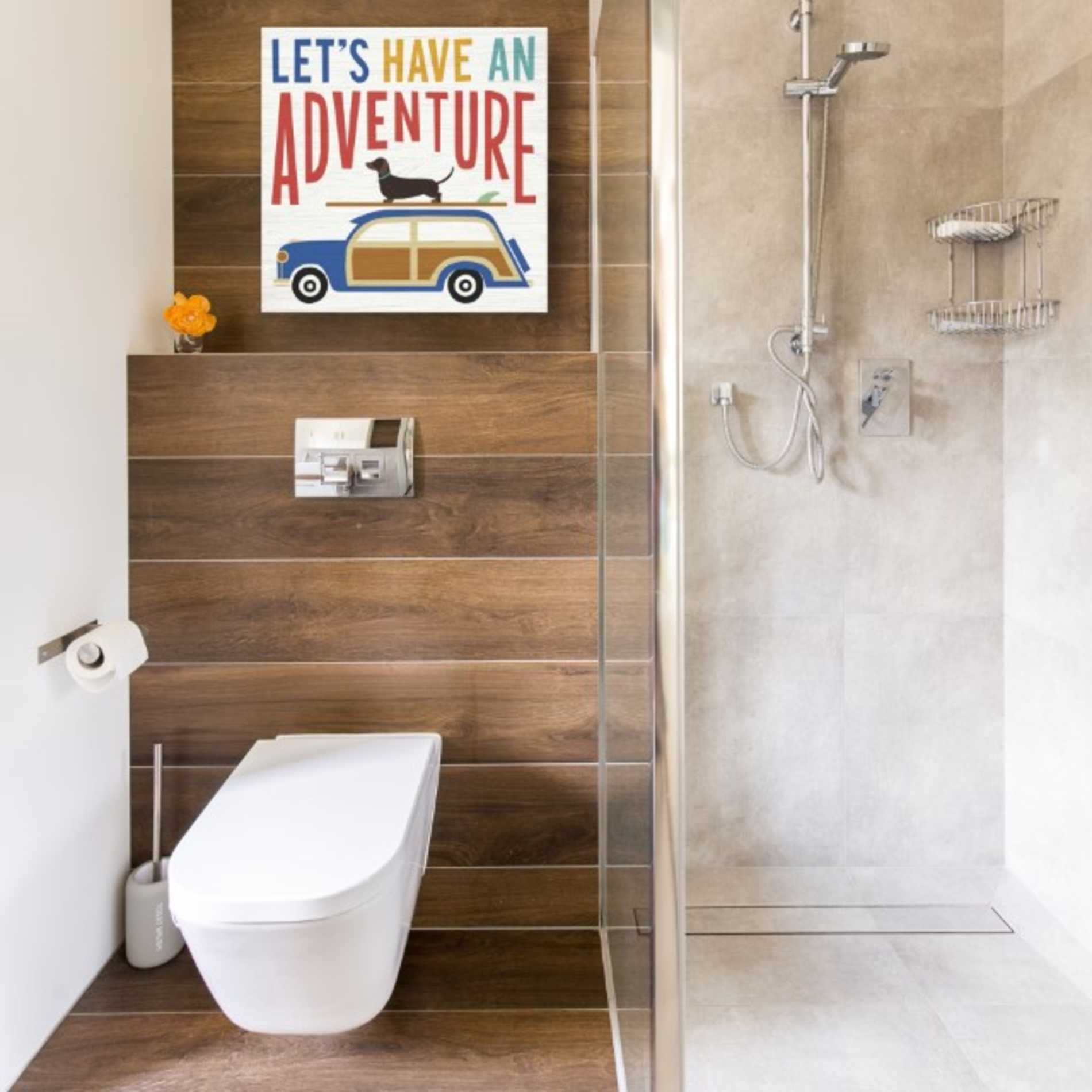 'Beach Bums Woodie' by Michael Mullan, Canvas Wall Art,18 x 18