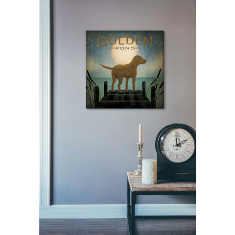 Image of 'Moonrise Yellow Dog - Golden Pond' by Ryan Fowler, Canvas Wall Art,18 x 18