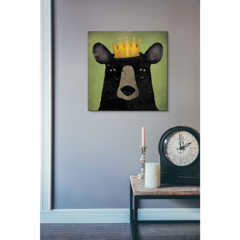 Image of 'The Black Bear with Crown' by Ryan Fowler, Canvas Wall Art,18 x 18