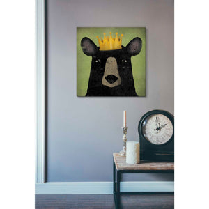 'The Black Bear with Crown' by Ryan Fowler, Canvas Wall Art,18 x 18