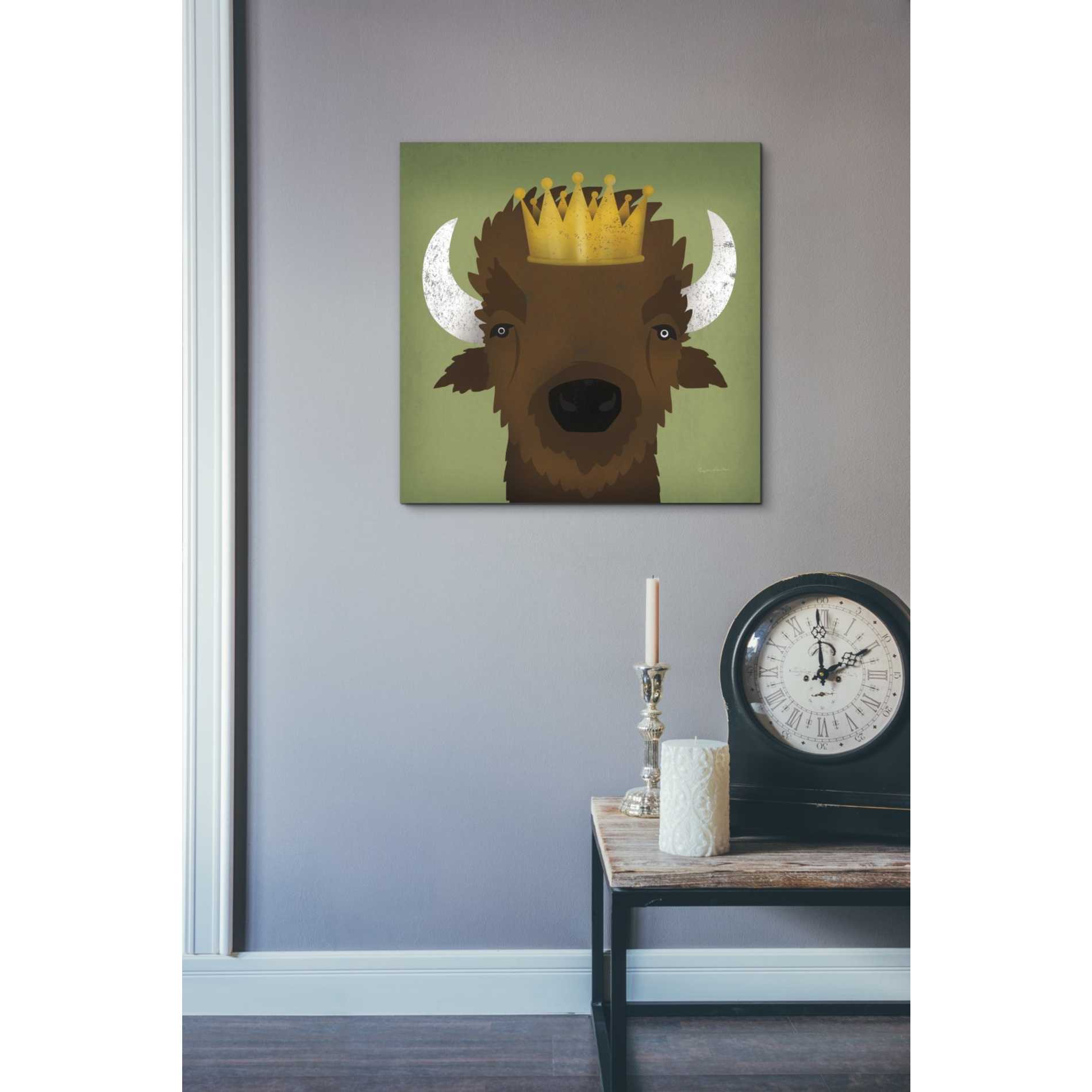 'Buffalo III with Crown' by Ryan Fowler, Canvas Wall Art,18 x 18