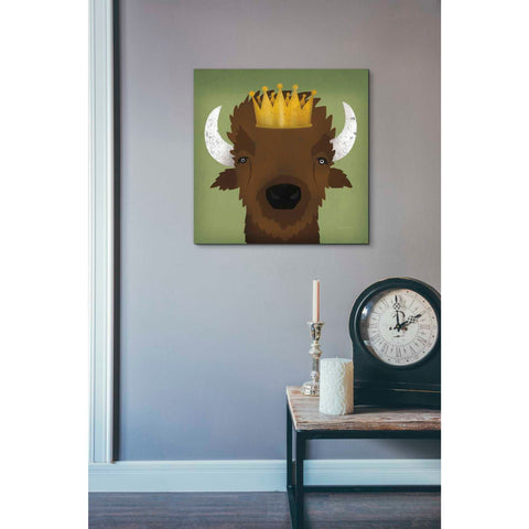 Image of 'Buffalo III with Crown' by Ryan Fowler, Canvas Wall Art,18 x 18