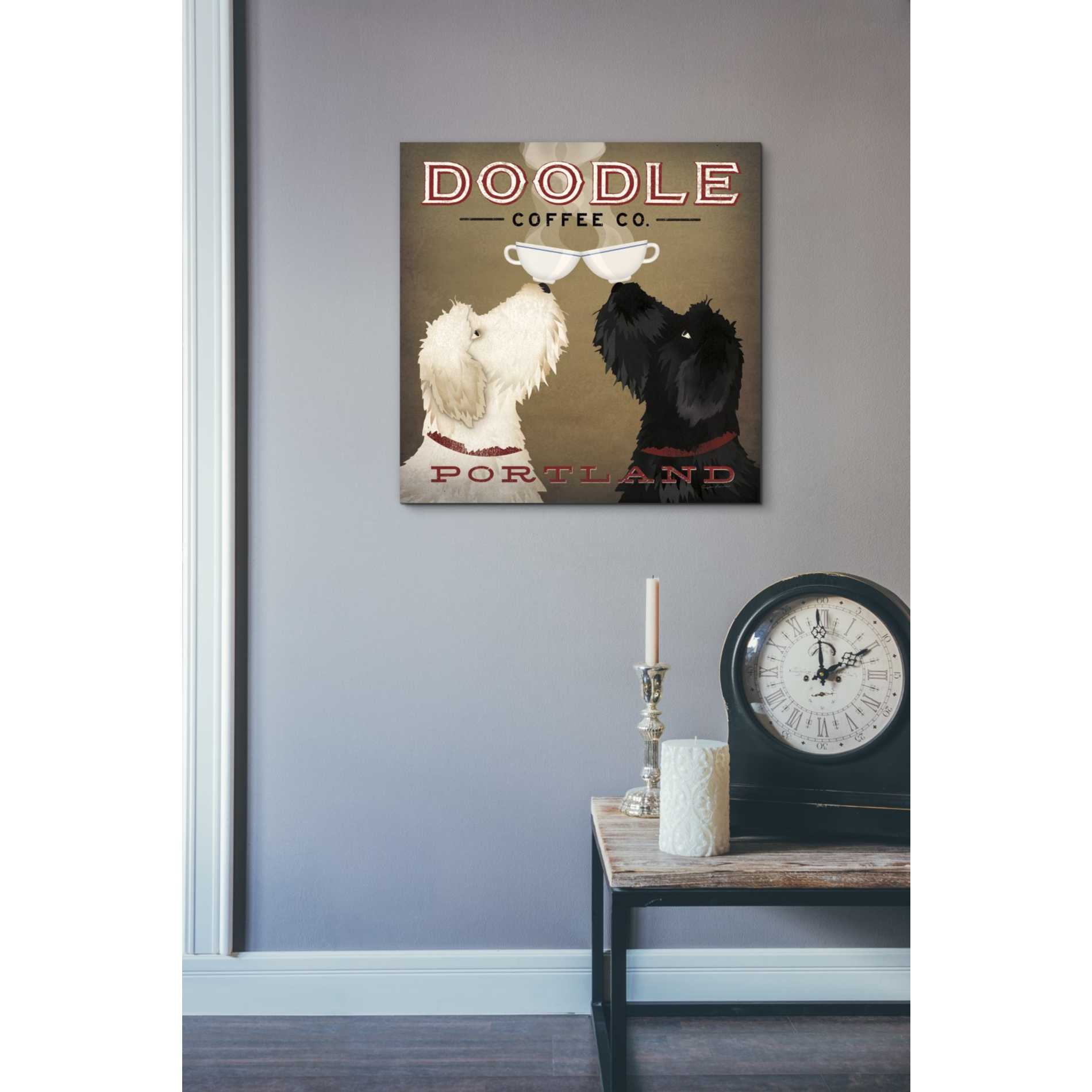 'Doodle Coffee Double IV Portland' by Ryan Fowler, Canvas Wall Art,18 x 18