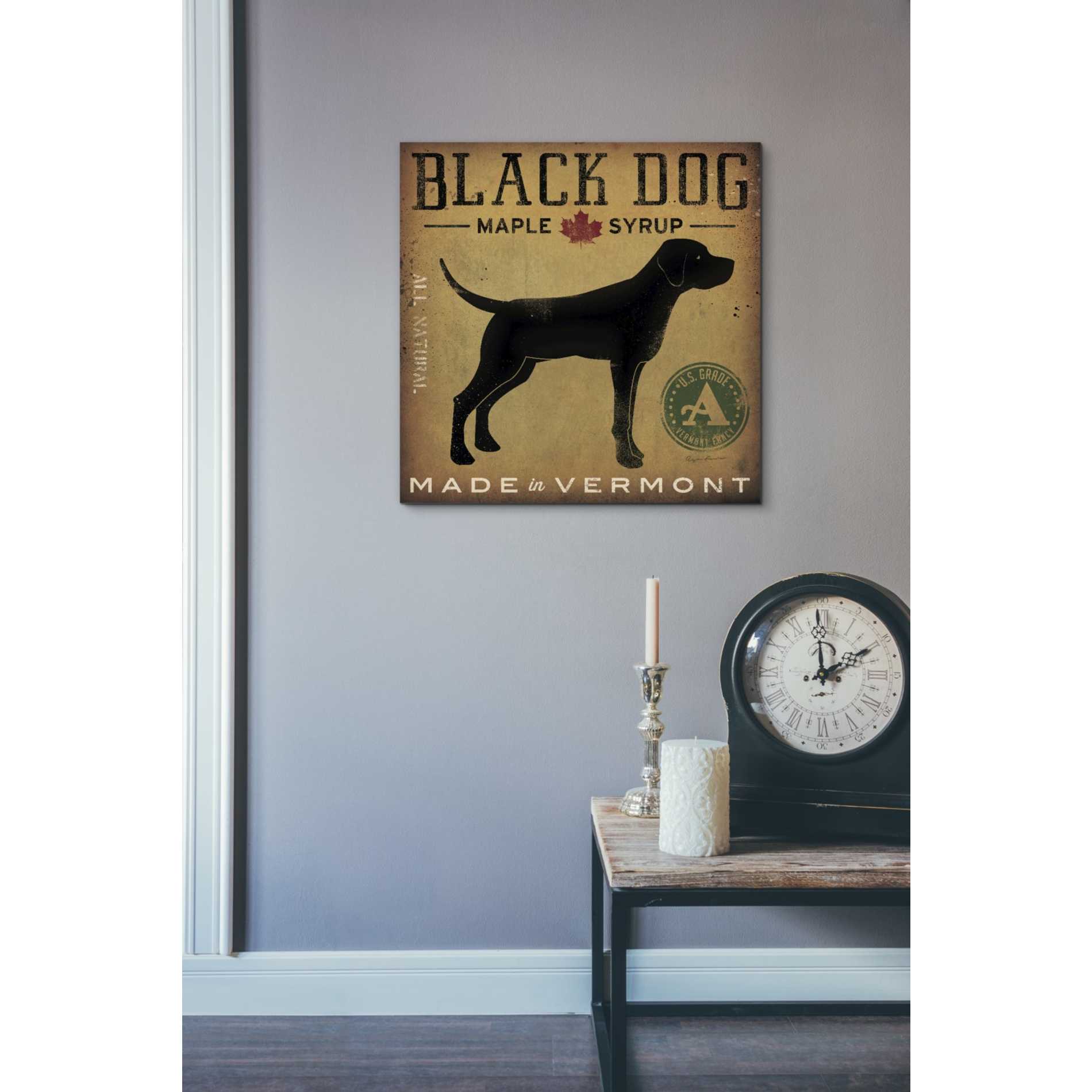 'Black Dog at Show' by Ryan Fowler, Canvas Wall Art,18 x 18