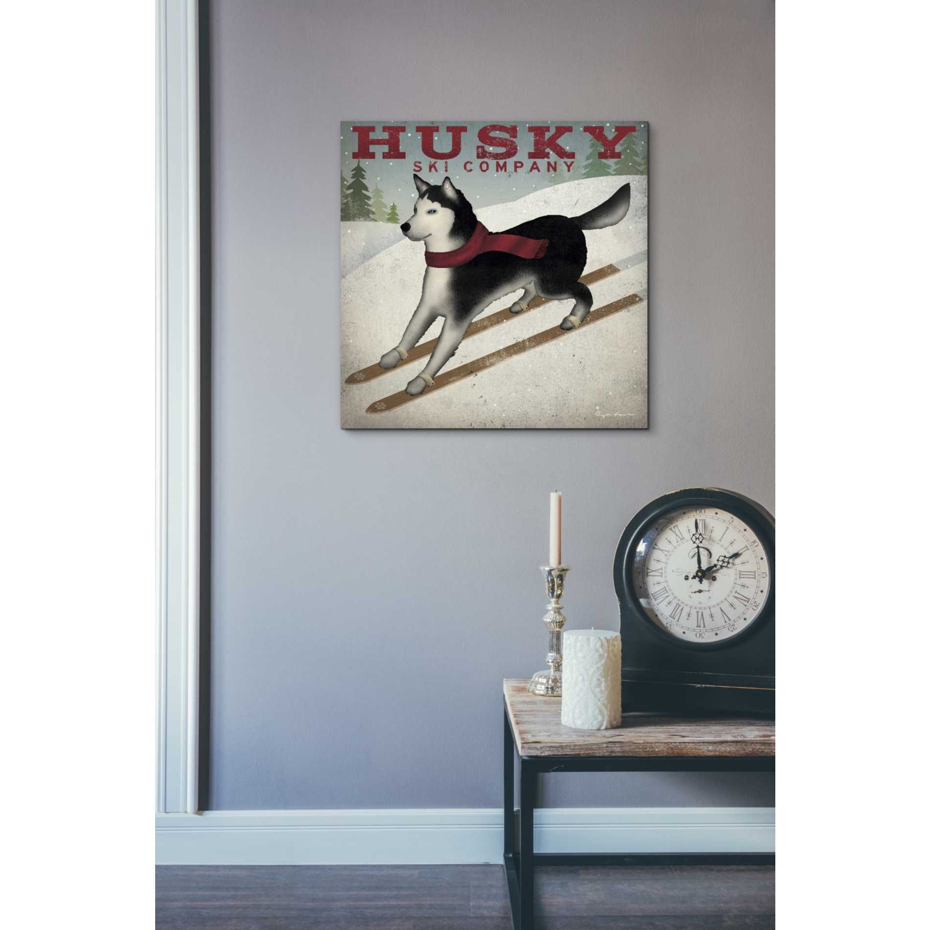 'Husky Ski Co' by Ryan Fowler, Canvas Wall Art,18 x 18