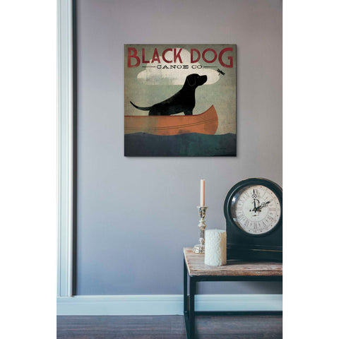'Black Dog Canoe' by Ryan Fowler, Canvas Wall Art,18 x 18