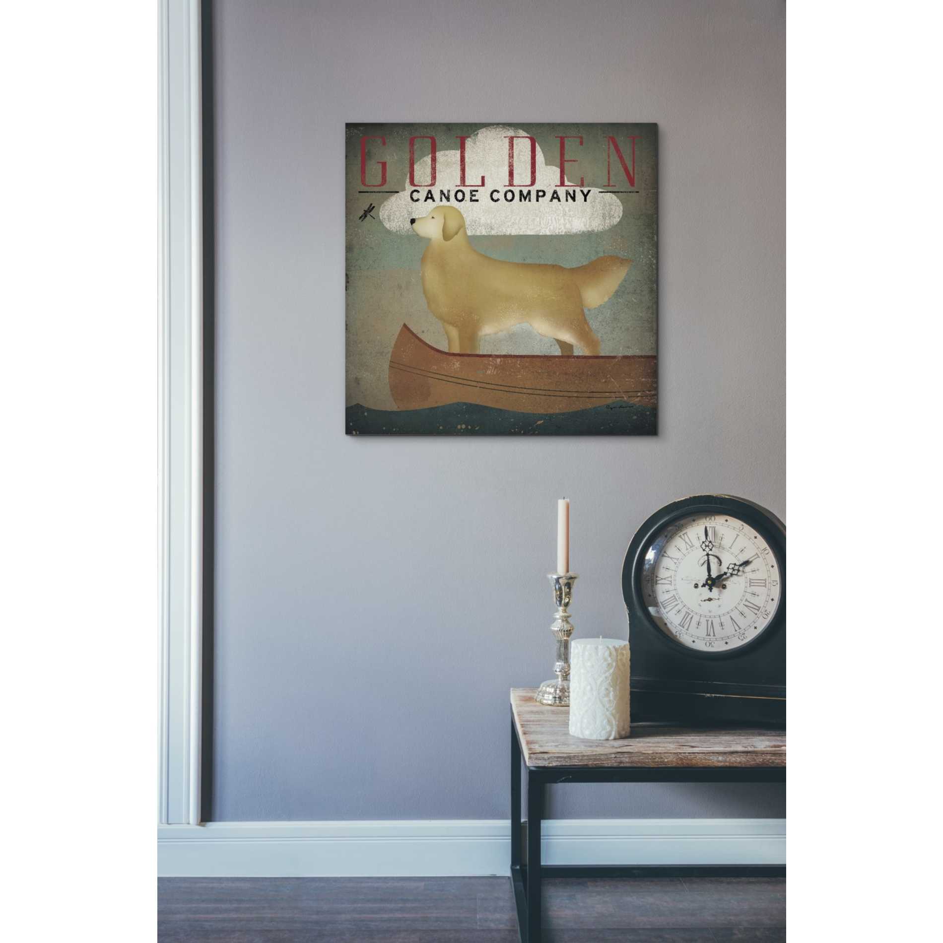 'Golden Dog Canoe Co' by Ryan Fowler, Canvas Wall Art,18 x 18
