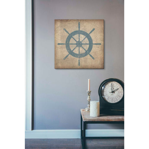 Image of 'Nautical Shipwheel' by Ryan Fowler, Canvas Wall Art,18 x 18