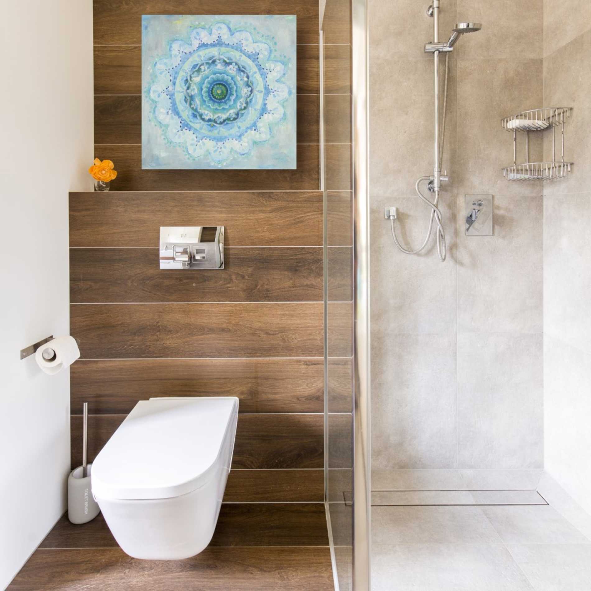 'Coastal Mandala' by Danhui Nai, Canvas Wall Art,18 x 18