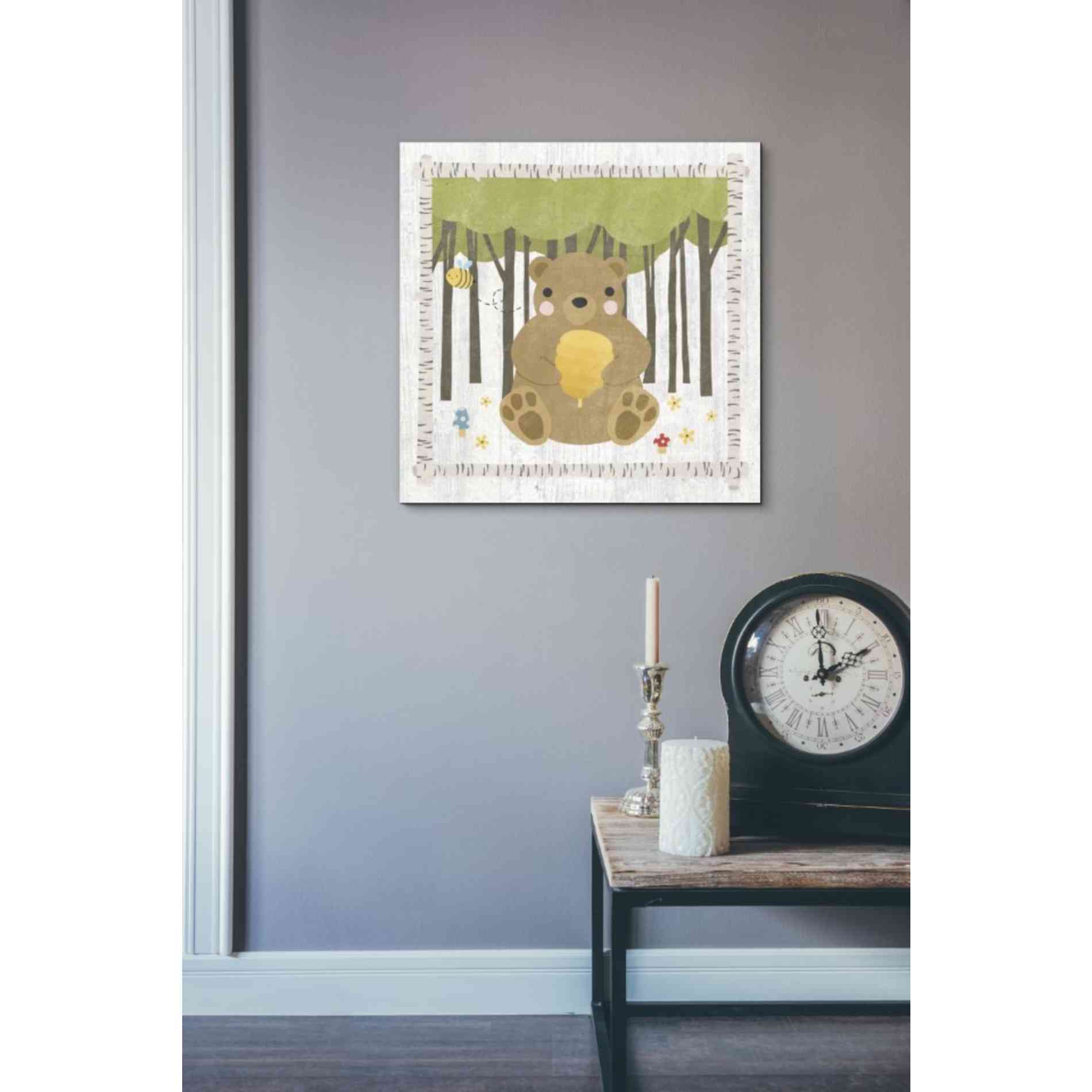 'Woodland Hideaway Bear' by Moira Hershey, Canvas Wall Art,18 x 18