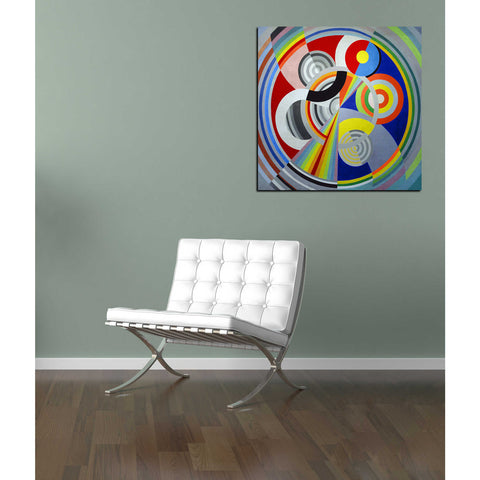 Image of 'Rythme n1' by Robert Delaunay Canvas Wall Art,18 x 18