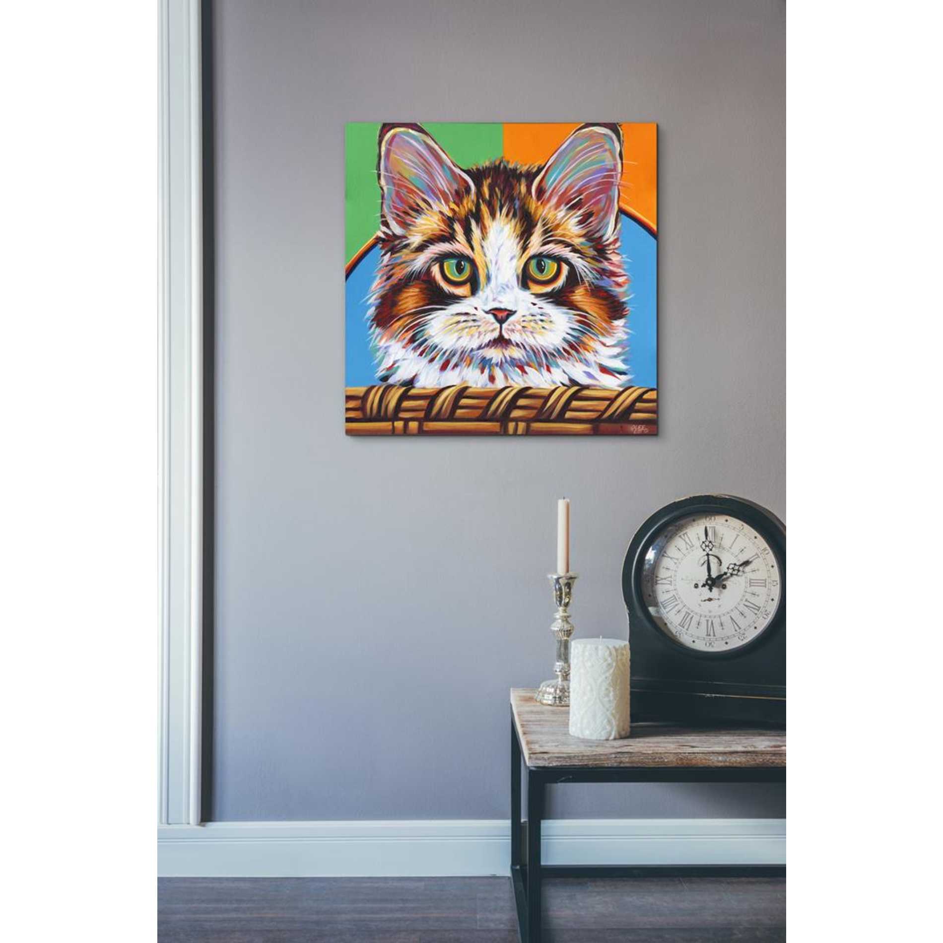 'Kitten in Basket II' by Carolee Vitaletti Giclee Canvas Wall Art