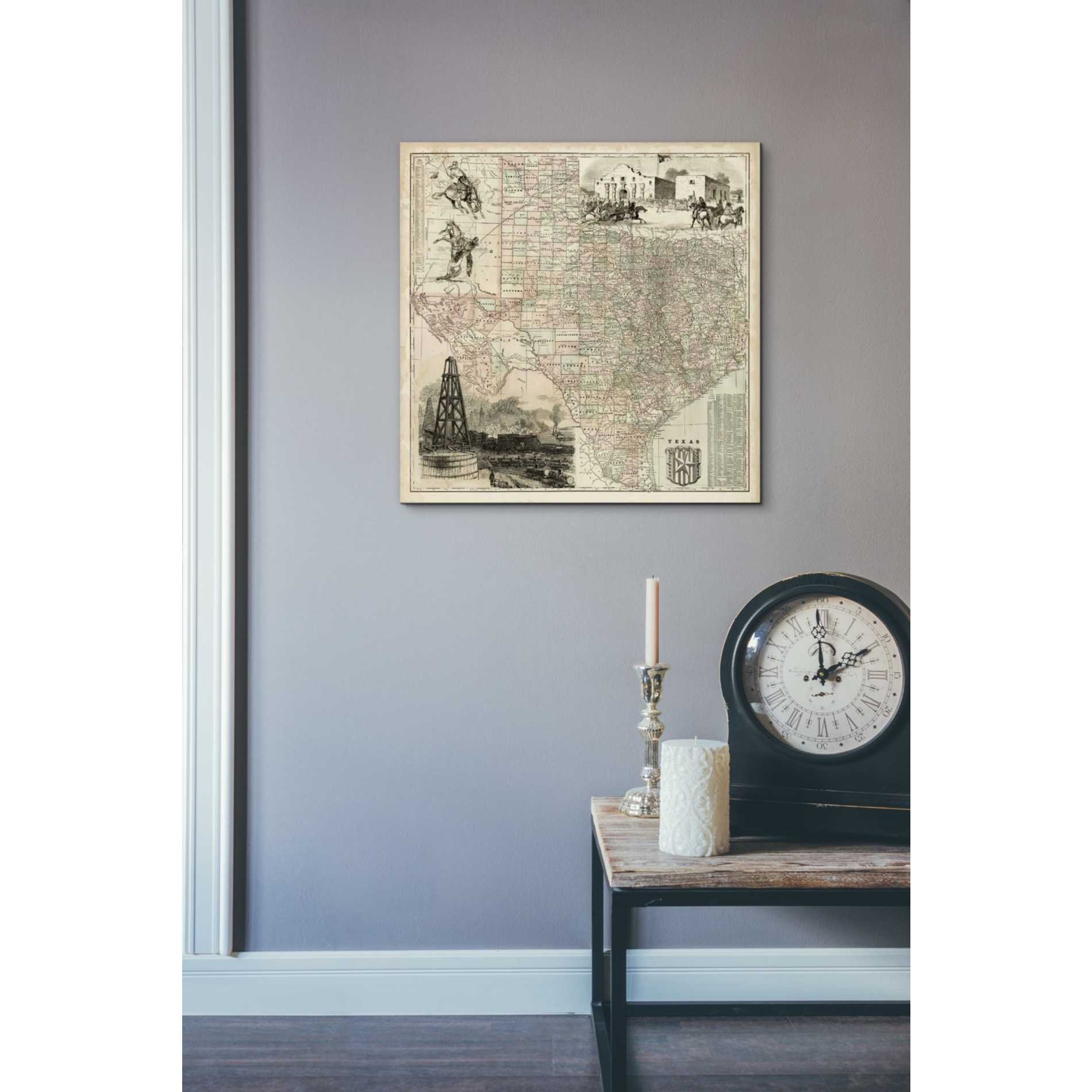 'Map of Texas' by Vision Studio Giclee Canvas Wall Art