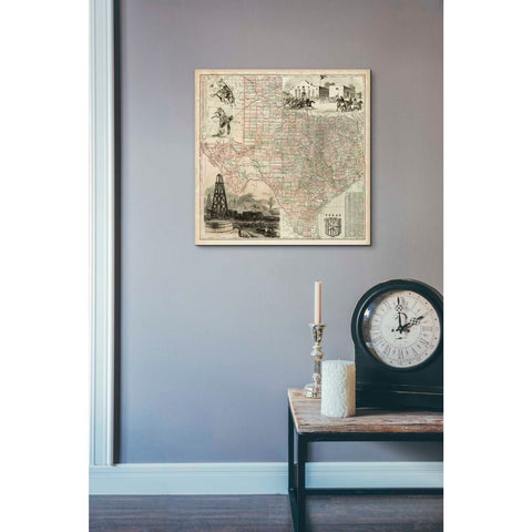 Image of 'Map of Texas' by Vision Studio Giclee Canvas Wall Art