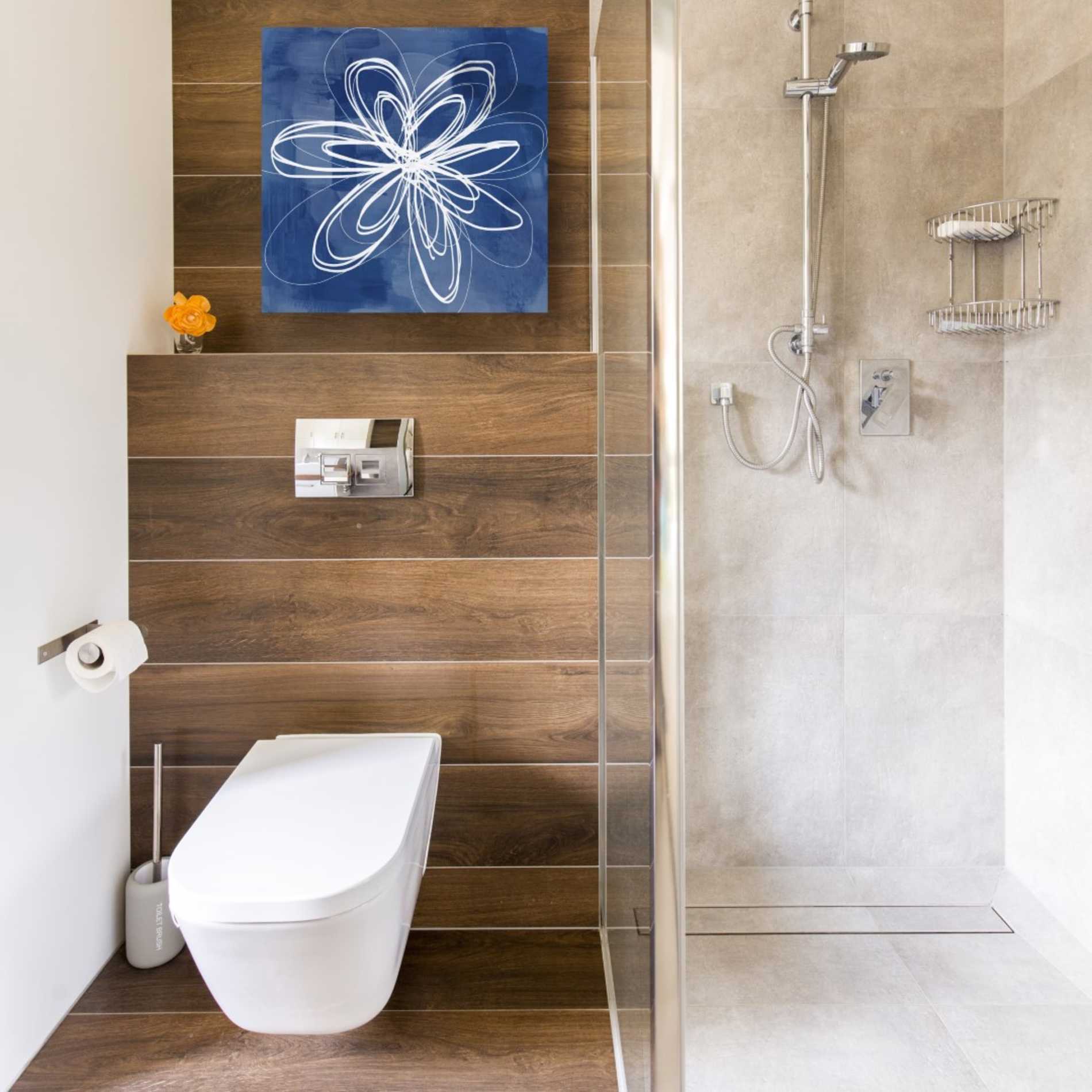 'Painted Sky Flower' by Linda Woods, Canvas Wall Art,18 x 18