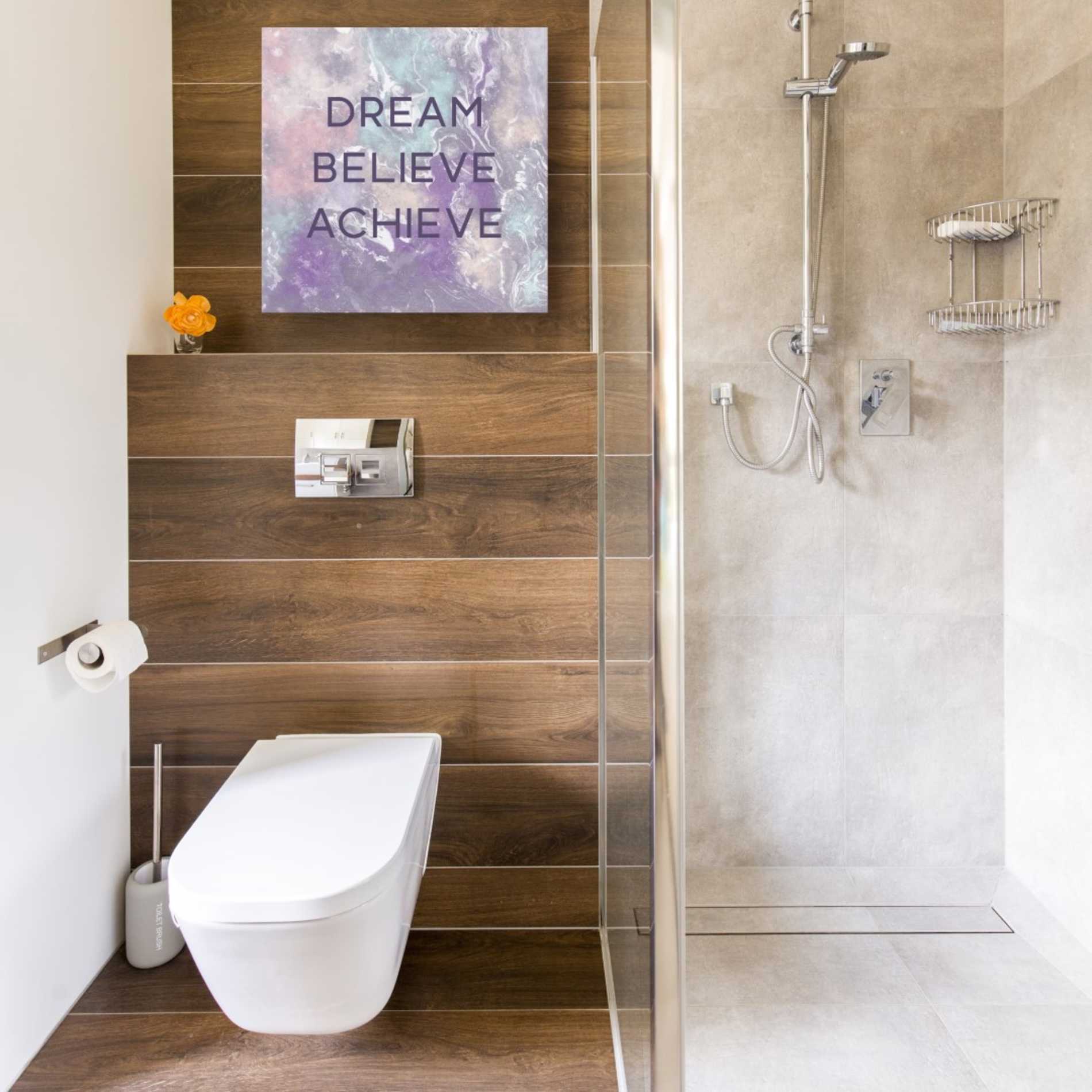 'Dream, Believe, Achieve' by Linda Woods, Canvas Wall Art,18 x 18