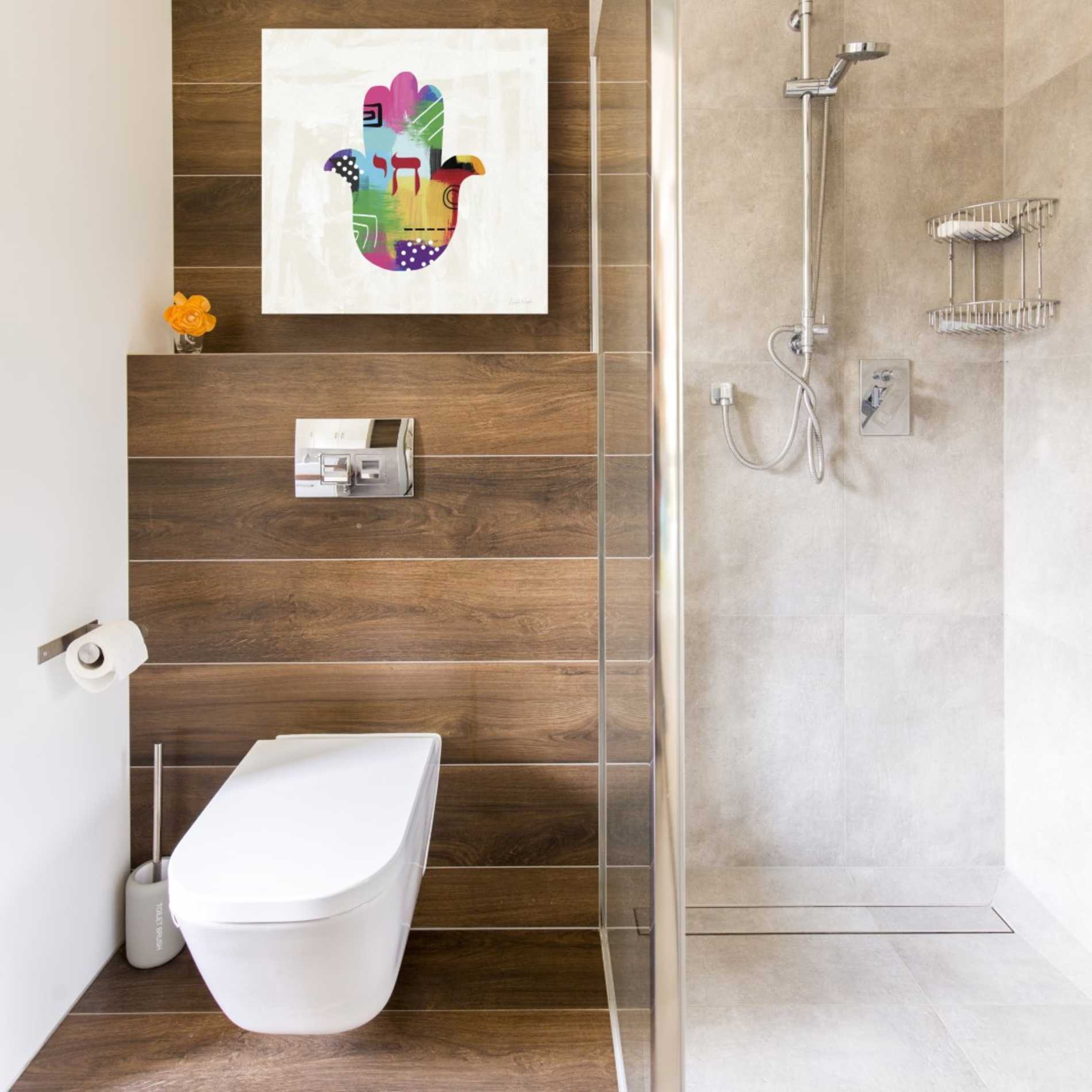 'Chai Hamsa' by Linda Woods, Canvas Wall Art,18 x 18