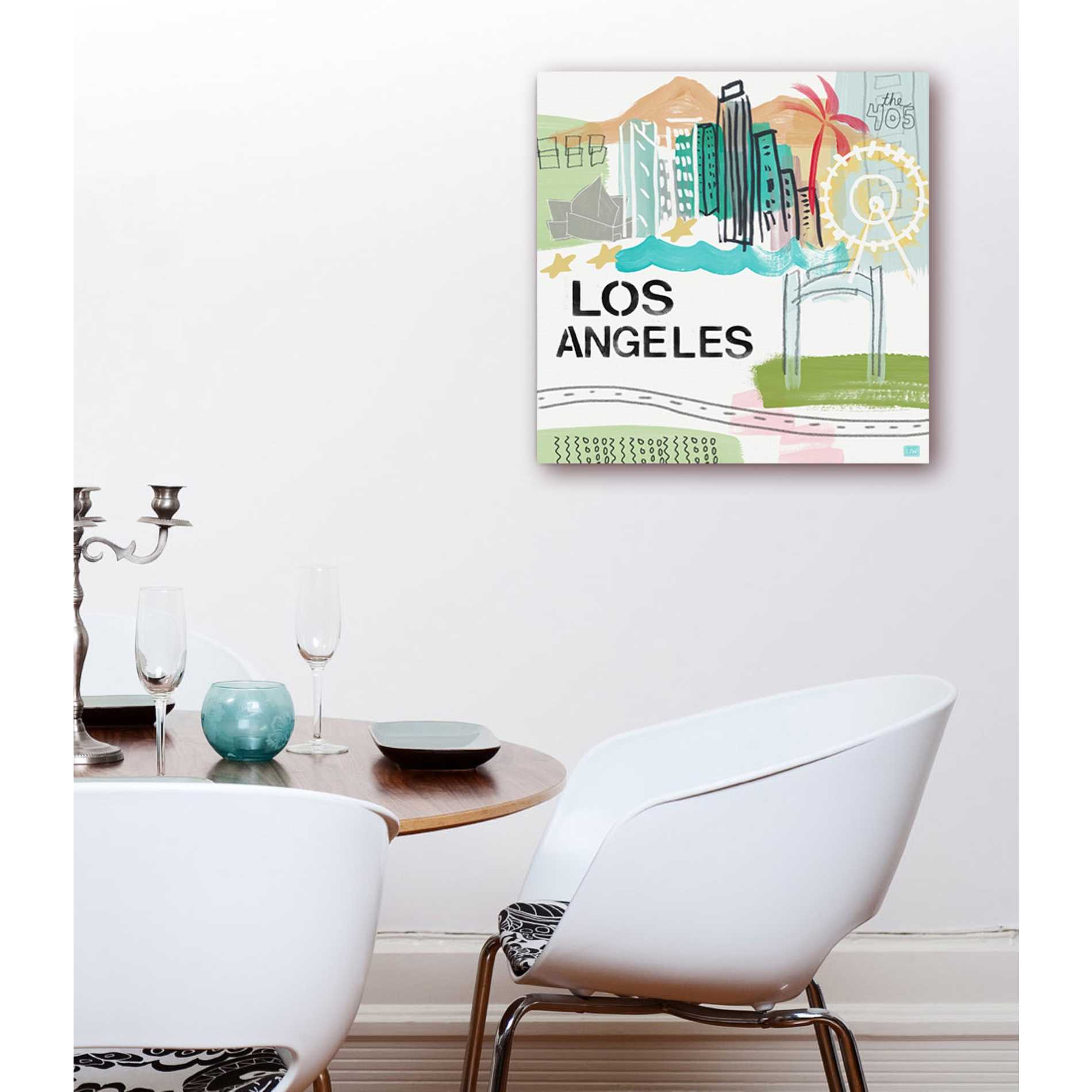 'Los Angeles' by Linda Woods, Canvas Wall Art,18 x 18