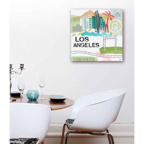 Image of 'Los Angeles' by Linda Woods, Canvas Wall Art,18 x 18
