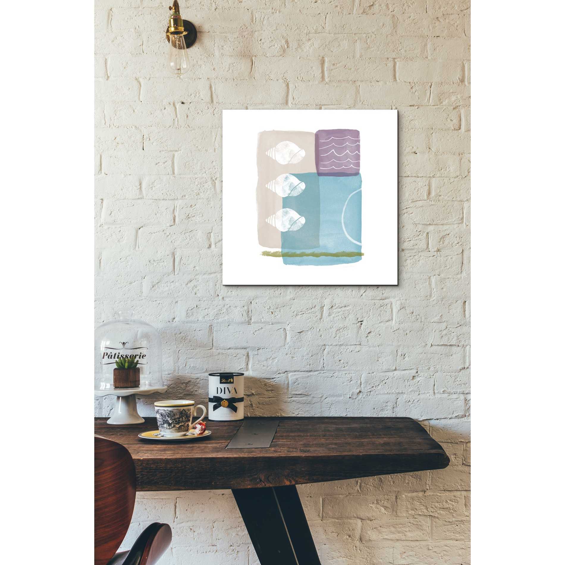 'Seashells And Waves' by Linda Woods, Canvas Wall Art,18 x 18