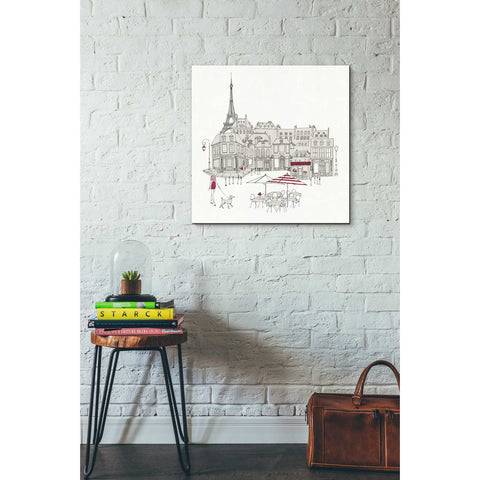 Image of 'World Cafe II Paris Red' by Avery Tillmon, Canvas Wall Art,18 x 18