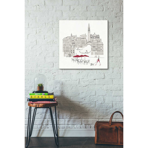 Image of 'World Cafe IV Venice Red' by Avery Tillmon, Canvas Wall Art,18 x 18