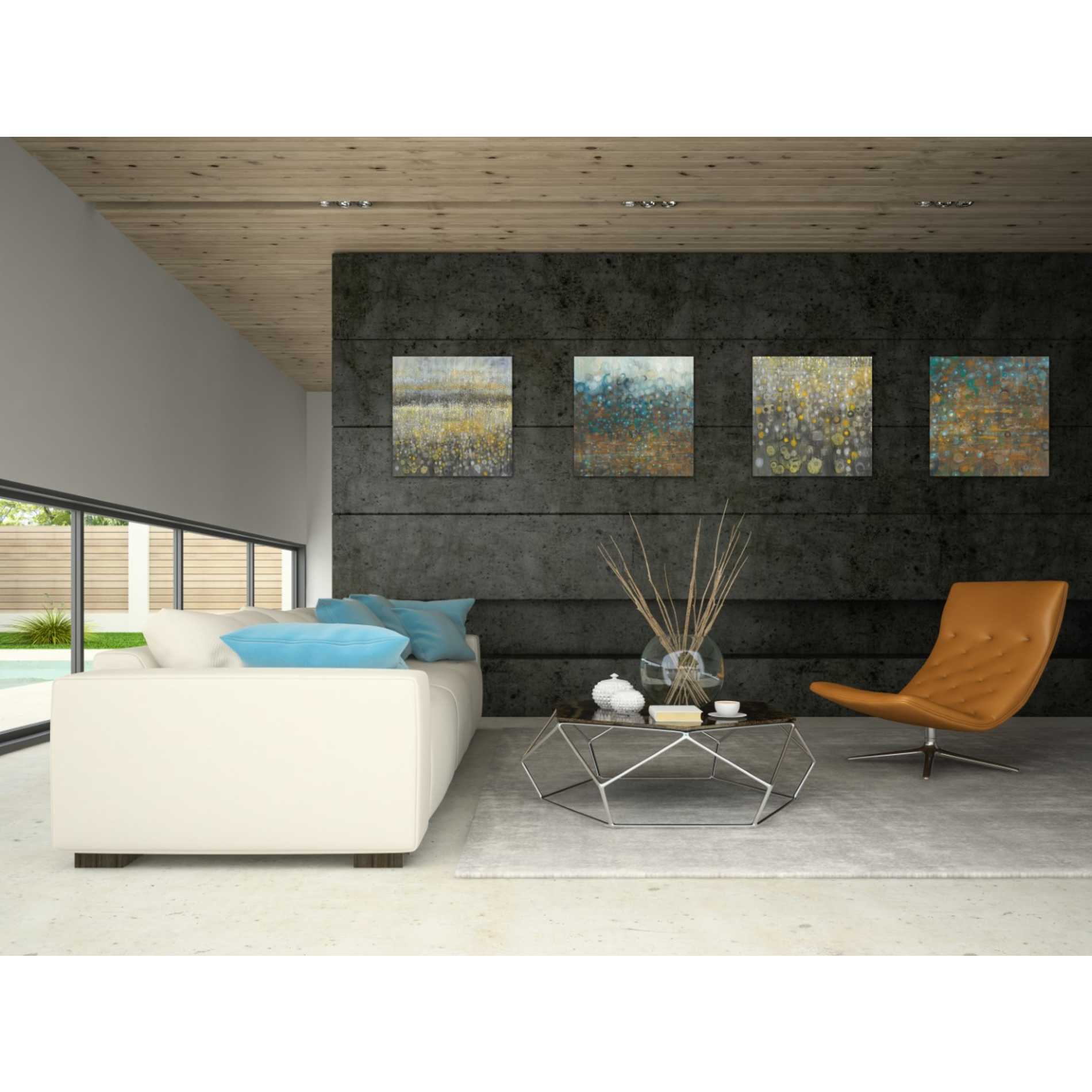 'Rain Abstract II' by Danhui Nai, Canvas Wall Art,18 x 18