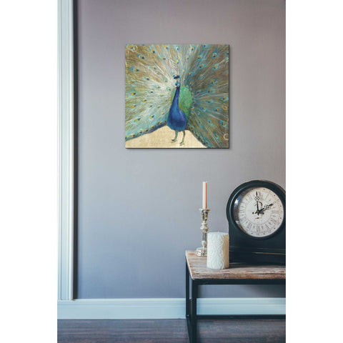 Image of 'Blue Peacock' by Danhui Nai, Canvas Wall Art,18 x 18