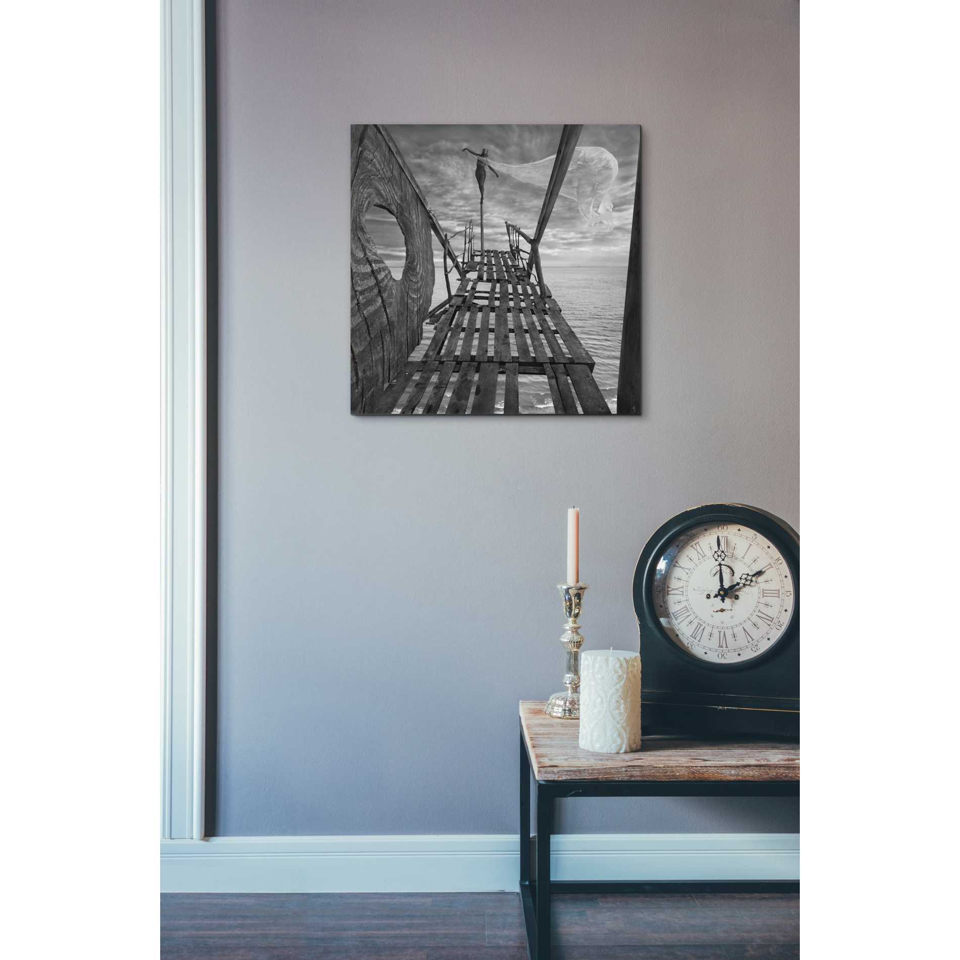 'Black Bridge' by Dariusz Klimczak, Canvas Wall Art,18 x 18