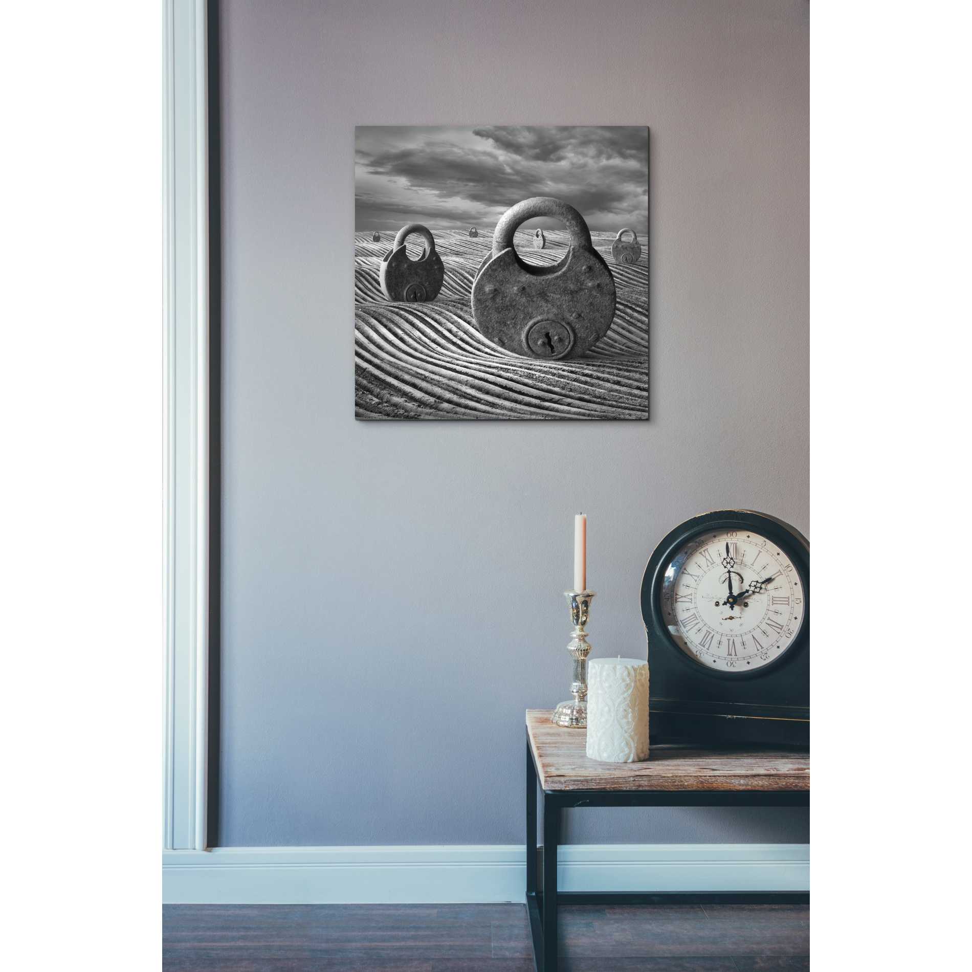 'Locked Landscape' by Dariusz Klimczak, Canvas Wall Art,18 x 18