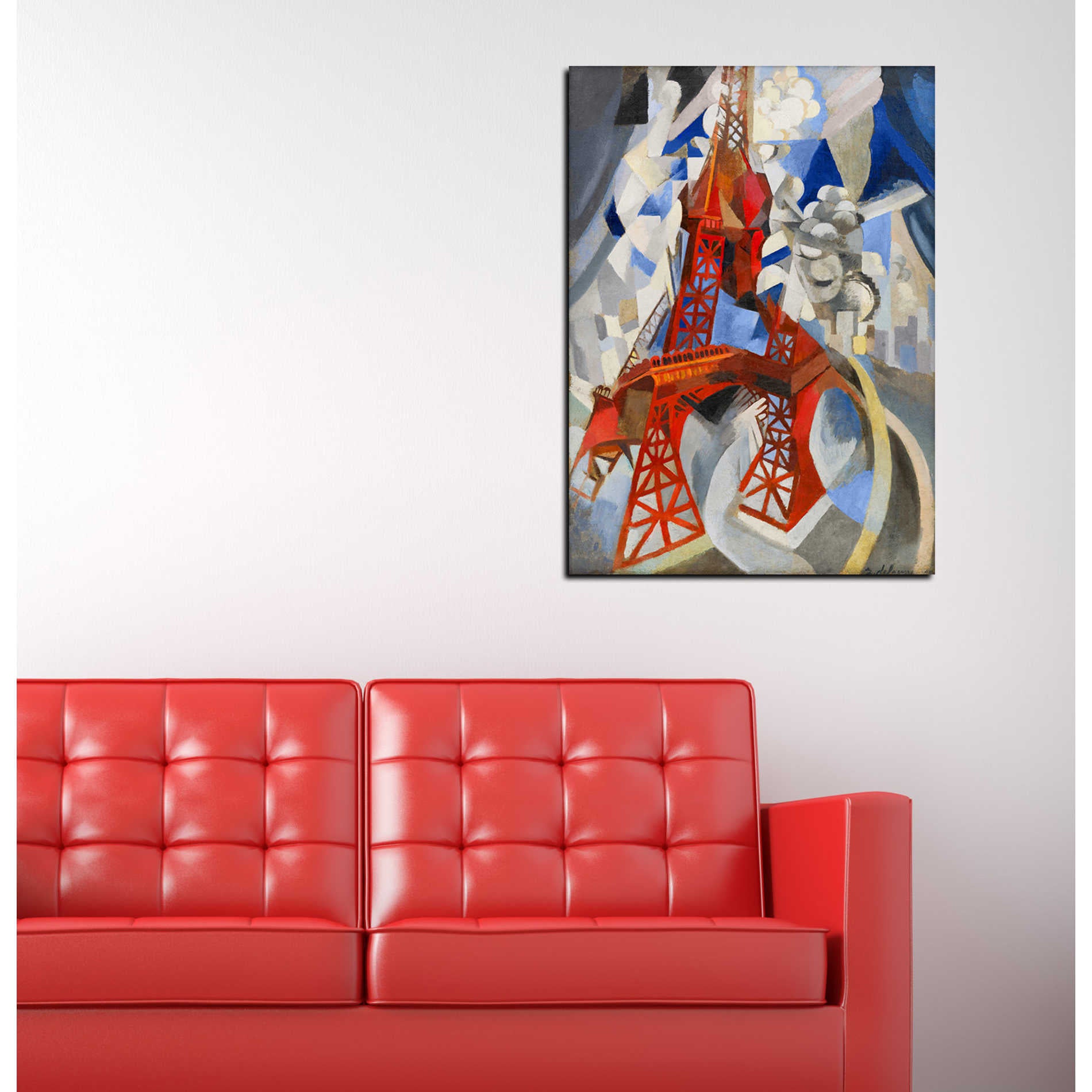 'Red Eiffel Tower' by Robert Delaunay Canvas Wall Art,18 x 24