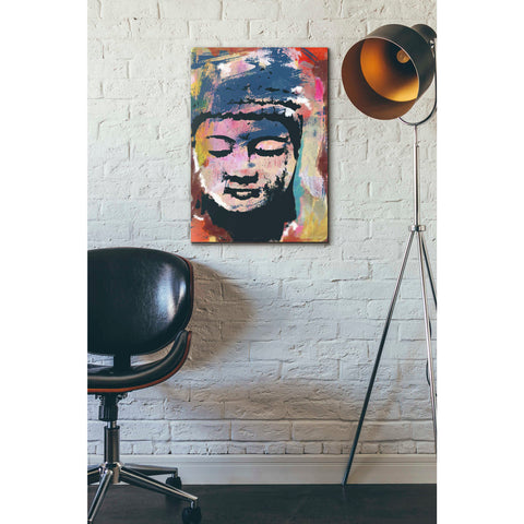 Image of 'Painted Buddha' by Linda Woods, Canvas Wall Art,18 x 26