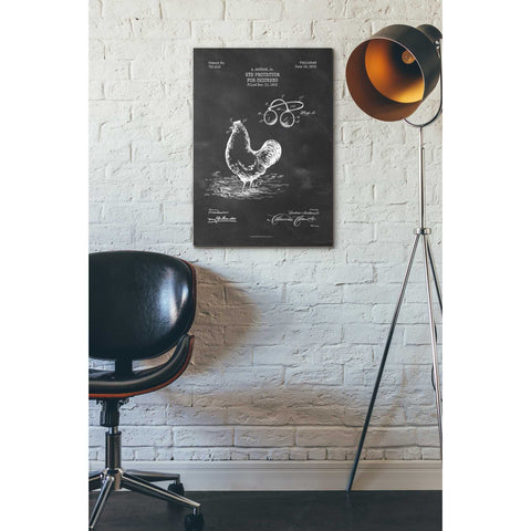 Image of 'Eye Protector for Chickens Blueprint Patent Chalkboard' Canvas Wall Art,18 x 26