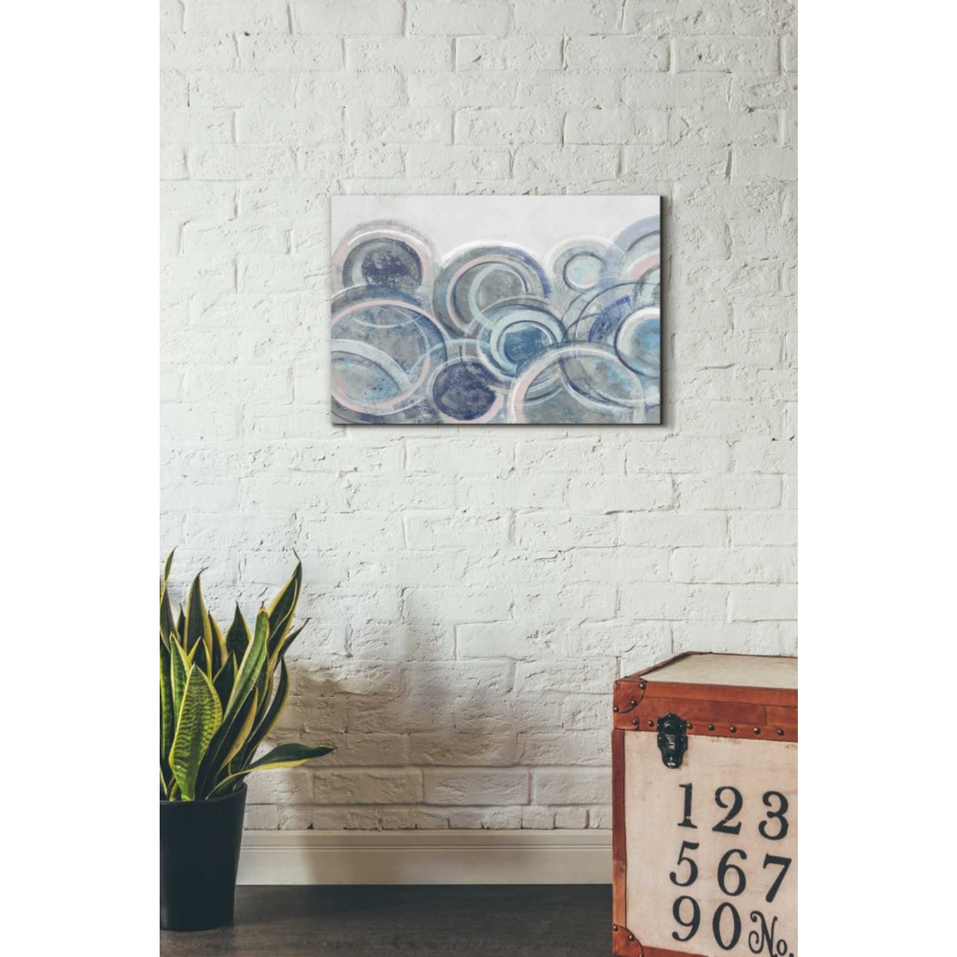 'Variation Blue Grey Pink' by Silvia Vassileva, Canvas Wall Art,18 x 26