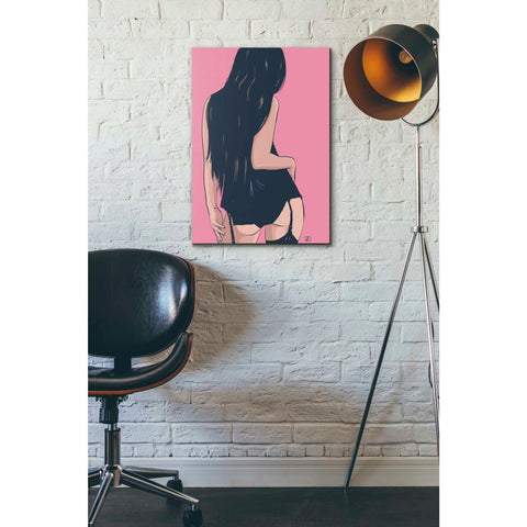 Image of 'Brunette in Black' by Giuseppe Cristiano, Canvas Wall Art,18 x 26