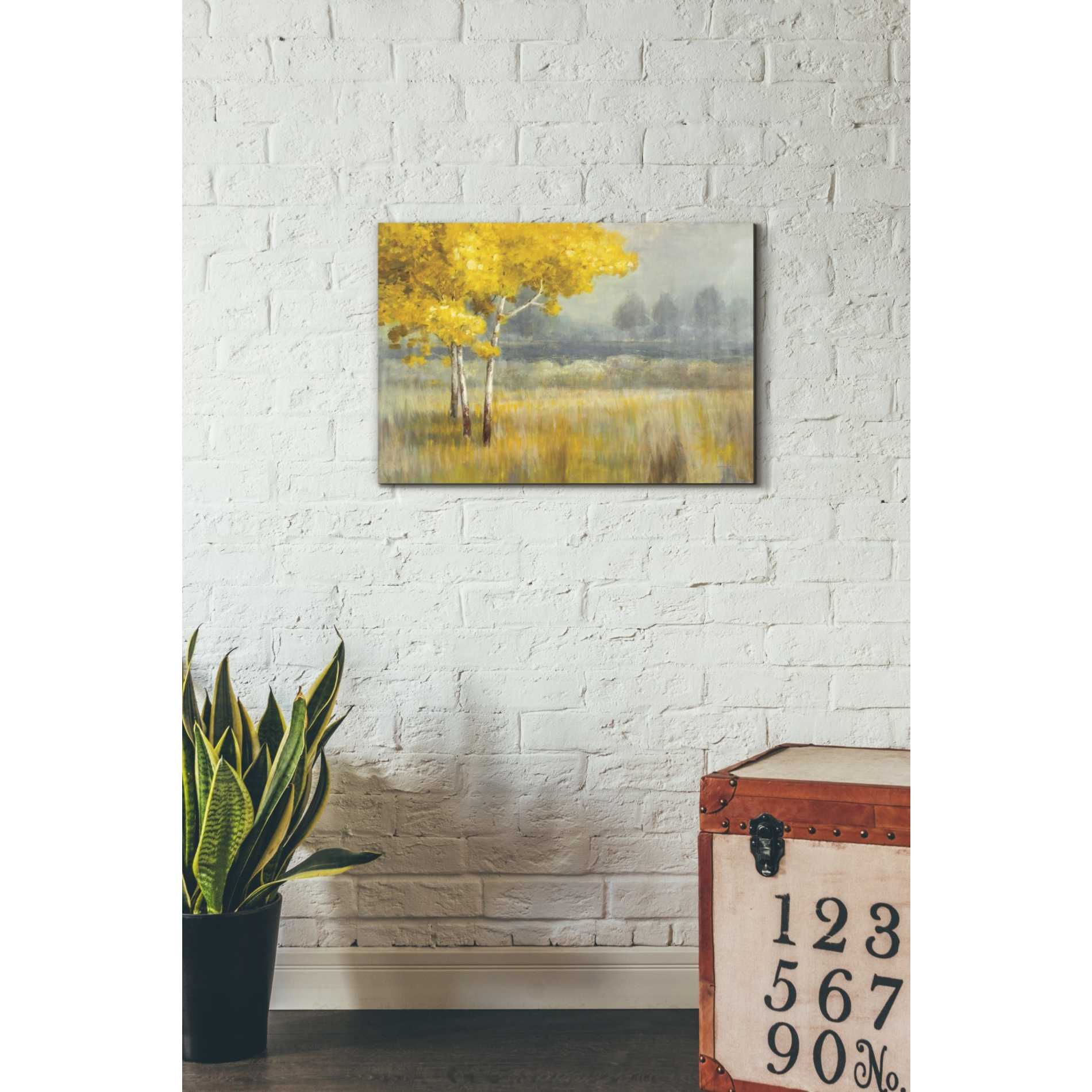 'Yellow Landscape' by Danhui Nai, Canvas Wall Art,18 x 26