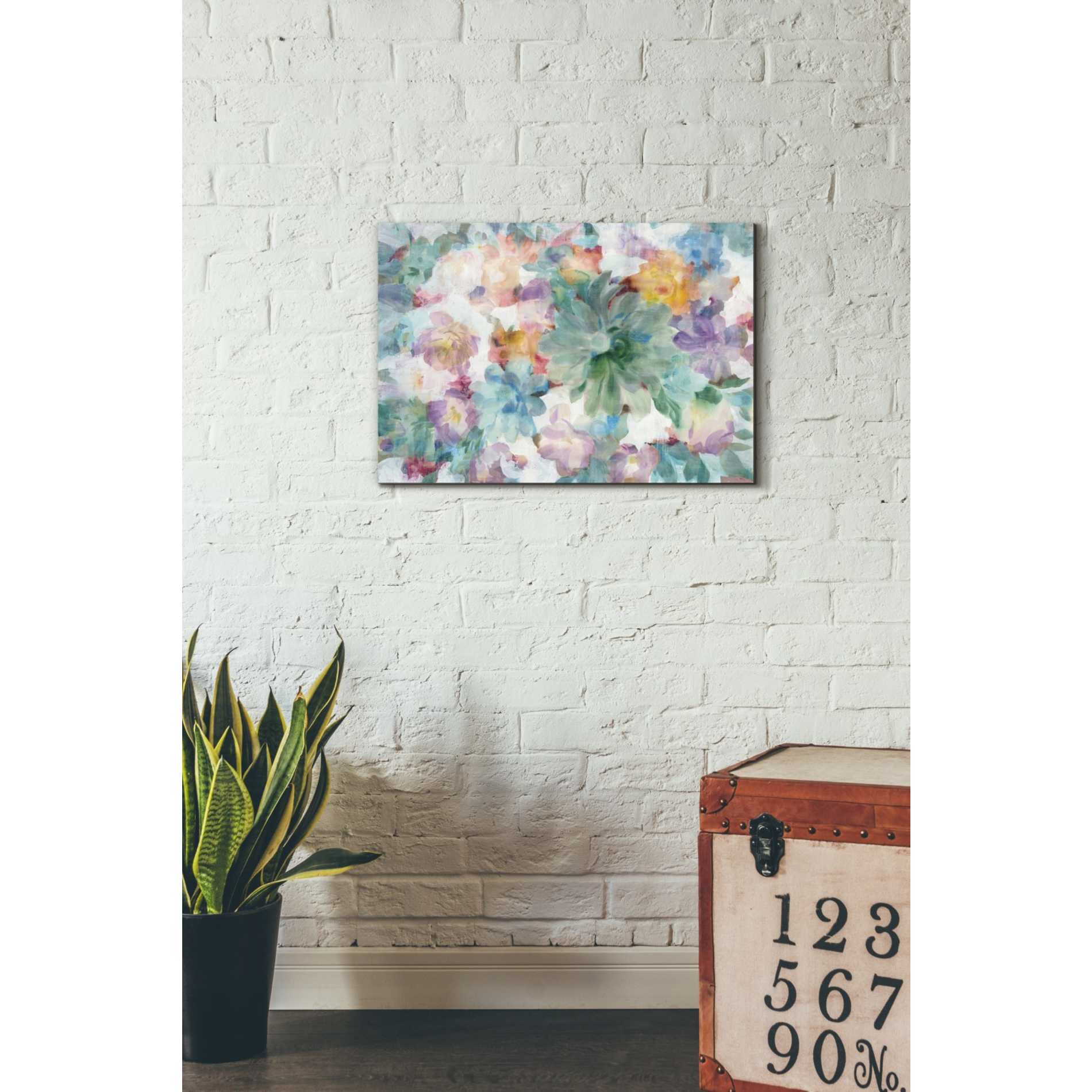 'Succulent Florals Crop' by Danhui Nai, Canvas Wall Art,18 x 26