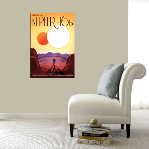 Image of 'Visions of the Future: Kepler-16b' Canvas Wall Art,18 x 26