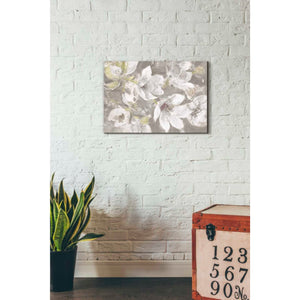 'Magnolias in Bloom Greige' by Albena Hristova, Canvas Wall Art,26 x 18