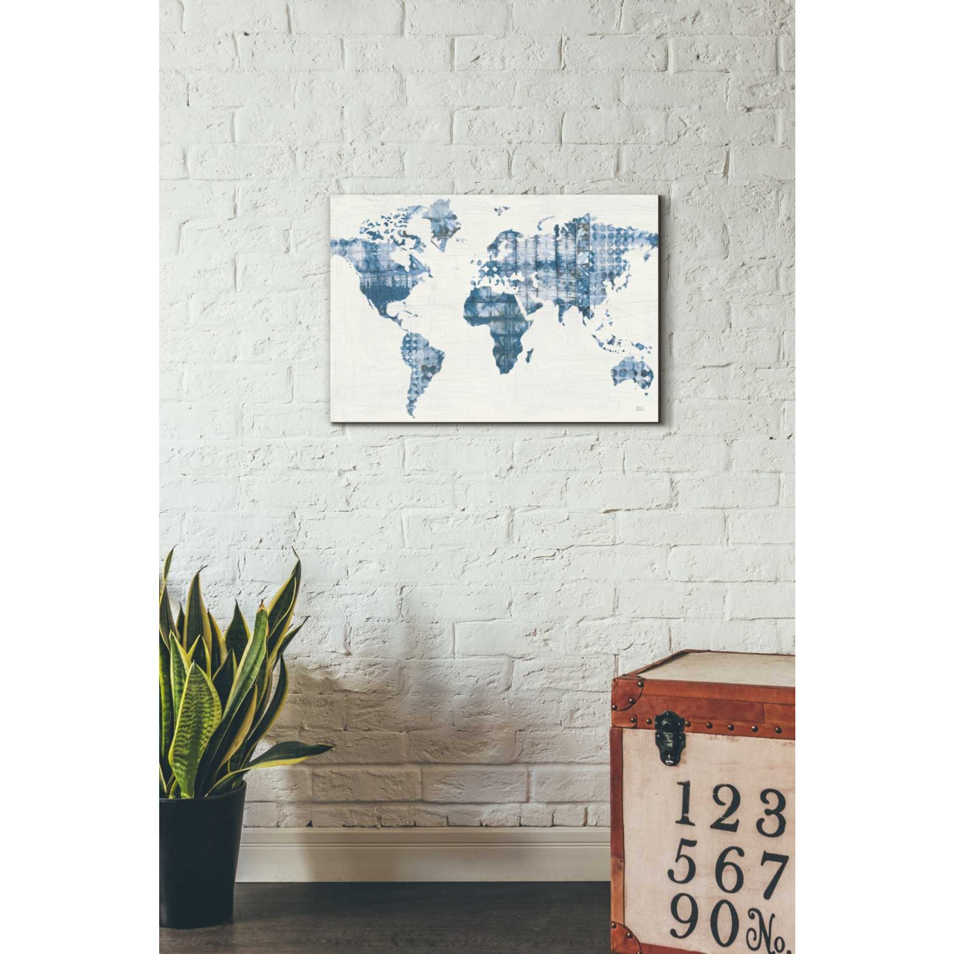 'Kanari Map Indigo' by Melissa Averinos, Canvas Wall Art,18 x 26